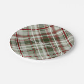 クリスマスは赤い緑と白の格子模様 ペーパープレート (アングル)