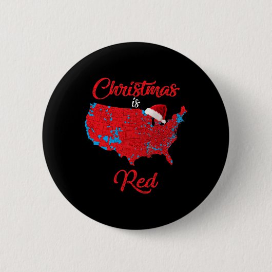 クリスマスは赤い2024選挙マップトランプの地すべり 缶バッジ (正面)
