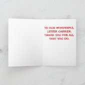 クリスマスは郵便配達員感謝していしています シーズンカード (内部)