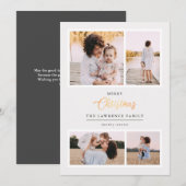 クリスマスは金ゴールド |アイボリーエレガント4の祝日 シーズンカード (正面/裏面)