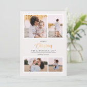 クリスマスは金ゴールド |アイボリーエレガント4の祝日 シーズンカード (スタンド正面)