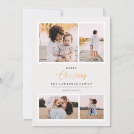 クリスマスは金ゴールド |アイボリーエレガント4の祝日 シーズンカード