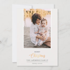 クリスマスは金ゴールド |アイボリーモダン縦写真 シーズンカード