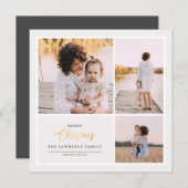 クリスマスは金ゴールド |アイボリーモダン3の祝日 シーズンカード (正面/裏面)