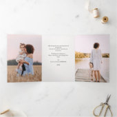 クリスマスは金ゴールド |アイボリー5数々のフォトギャラリー 三つ折り招待状 (内部)