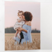 クリスマスは金ゴールド |アイボリー5数々のフォトギャラリー 三つ折り招待状 (内部最初)