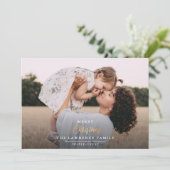 クリスマスは金ゴールド | ネイビモダンフルフレーム写真 シーズンカード (スタンド正面)