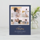 クリスマスは金ゴールド |海軍4モダン写真の祝日 シーズンカード (スタンド正面)