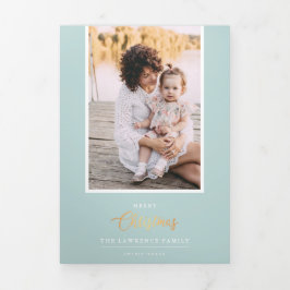 クリスマスは金ゴールド |造幣局5フォト数々のギャラリー 三つ折り招待状