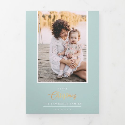 クリスマスは金ゴールド |造幣局5フォト数々のギャラリー 三つ折り招待状 (カバー)