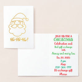 クリスマスは集まってギフト交換 箔カード
