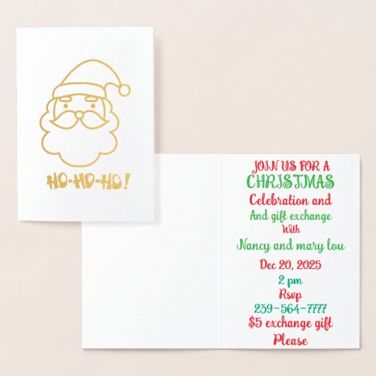 クリスマスは集まってギフト交換 箔カード (ディスプレー)