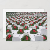 クリスマスは雪のアーリントン国立墓地を包みます シーズンカード (正面/裏面)