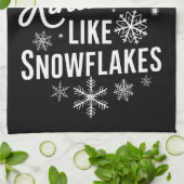 クリスマスは雪の結晶のように優しさを広めるクリスマス キッチンタオル (折り畳み)
