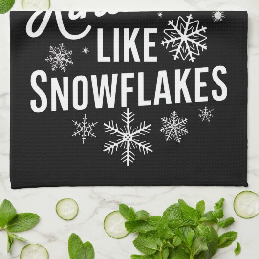 クリスマスは雪の結晶のように優しさを広めるクリスマス キッチンタオル (折り畳み)