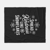 クリスマスは雪の結晶のように優しさを広めるクリスマス フリースブランケット (正面(横))