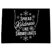 クリスマスは雪の結晶のように優しさを広めるクリスマス ラージペーパーバッグ (正面)