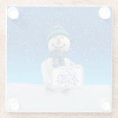 クリスマスは雪ガラスのコースター ガラスコースター (裏面)