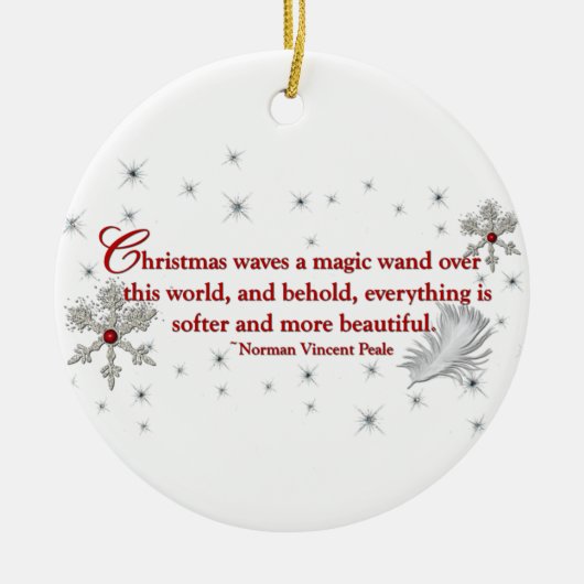 クリスマスは魔法の細い棒を振ります セラミックオーナメント (正面)