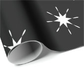 クリスマスは黒と白、星 ラッピングペーパー (ロールコーナー)