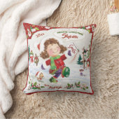 クリスマスは、3つの鐘のかわいい女の子の活動を見つけます クッション (ブランケット)