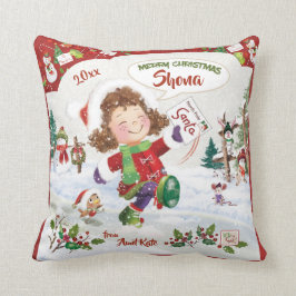 クリスマスは、3つの鐘のかわいい女の子の活動を見つけます クッション