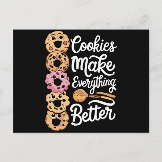 クリスマスはCookieでおもしろい済む シーズンポストカード (正面)