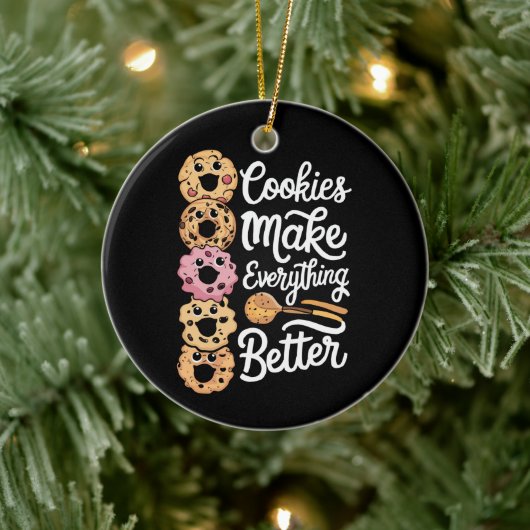 クリスマスはCookieでおもしろい済む セラミックオーナメント (ツリー)