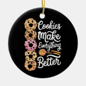 クリスマスはCookieでおもしろい済む セラミックオーナメント (正面)