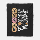 クリスマスはCookieでおもしろい済む フリースブランケット (正面)