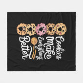 クリスマスはCookieでおもしろい済む フリースブランケット (正面(横))