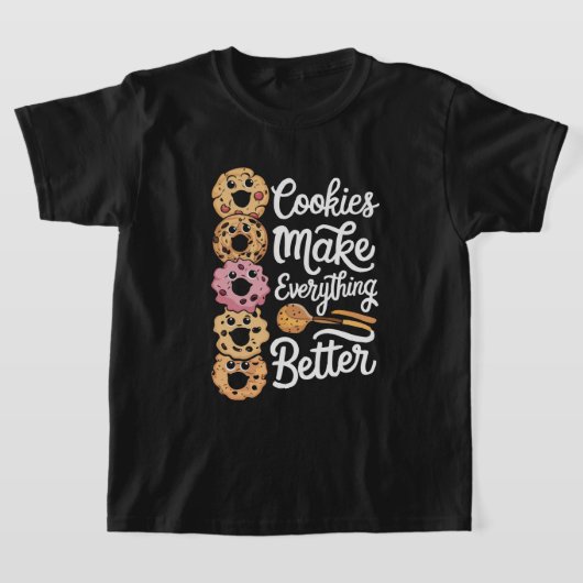 クリスマスはCookieでおもしろい済む Tシャツ (レイダウン)