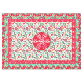 クリスマスはDecoのレトロの雪片を着色します テーブルクロス (正面(横))