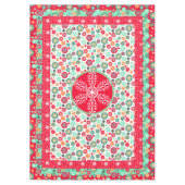 クリスマスはDecoのレトロの雪片を着色します テーブルクロス (正面)