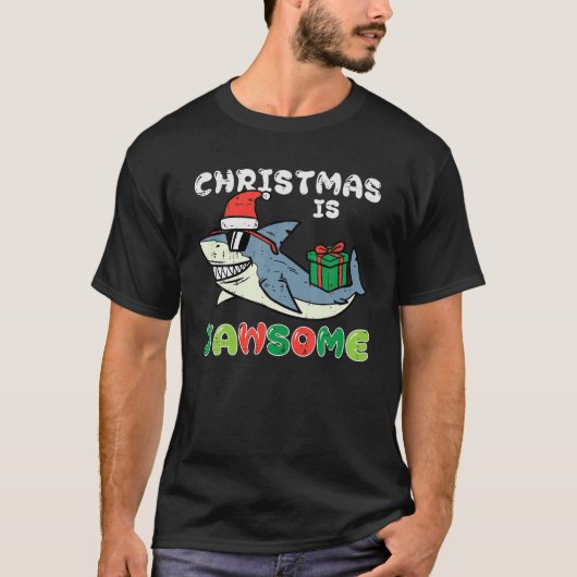 クリスマスはJawsomeサメSantaかわいいクリスマスボーイズKi Tシャツ (正面)