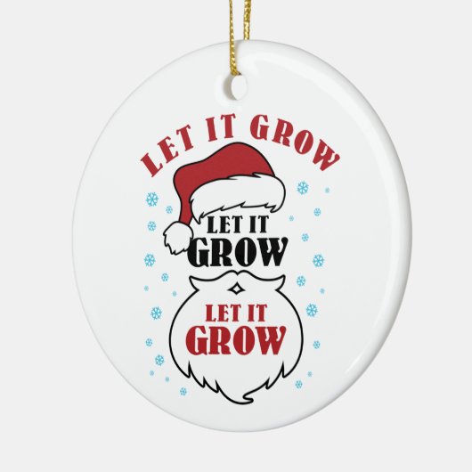 クリスマスひげのサンタクロースひげをそって成長させる セラミックオーナメント (左)