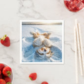 クリスマスひげコリースノーエンジェル スタンダードカクテルナプキン (インサイチュ)