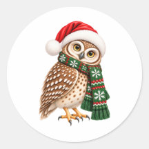 クリスマスふくろうステッカー