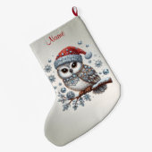 クリスマスふくろうホリデーストッキング ラージクリスマスストッキング (裏面 (吊り時))