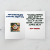 クリスマスぶら下がったの休暇がおもしろい好きだ カード (内部)