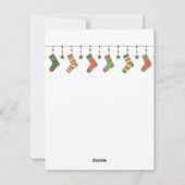 クリスマスぶら下がったの季節の靴下カラフル シーズンカード (裏面)