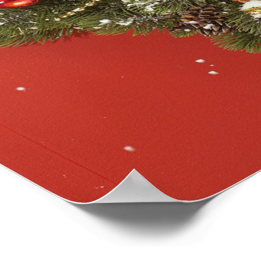 クリスマスぶら下がったリースが来た ポスター (角)