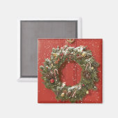 クリスマスぶら下がったリースが来た マグネット (正面/裏面)