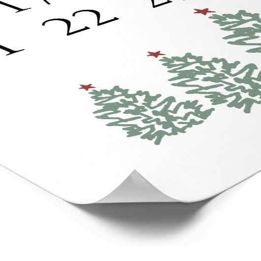 クリスマスへのクリスマスカレンダーのカウントダウン ポスター (角)