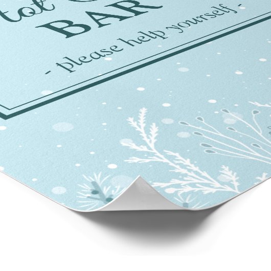 クリスマスまたはウィンターホリデーパーティーホットココアバー ポスター (角)