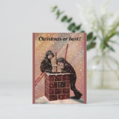 クリスマスまたはバスト、男の子の煙突のスイープアンティーク写真 シーズンポストカード (スタンド正面)