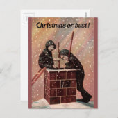 クリスマスまたはバスト、男の子の煙突のスイープアンティーク写真 シーズンポストカード (正面/裏面)