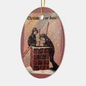 クリスマスまたはバスト、男の子の煙突のスイープアンティーク写真 セラミックオーナメント (左)