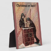 クリスマスまたはバスト、男の子の煙突のスイープアンティーク写真 フォトプラーク (側面)