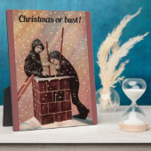 クリスマスまたはバスト、男の子の煙突のスイープアンティーク写真 フォトプラーク (側面)